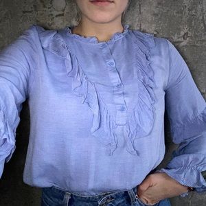 Romantic ruffled long sleeve top